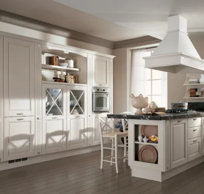 Beyazın Zarafeti: Villa Mutfağında Klasik Dolap Seçenekleri 