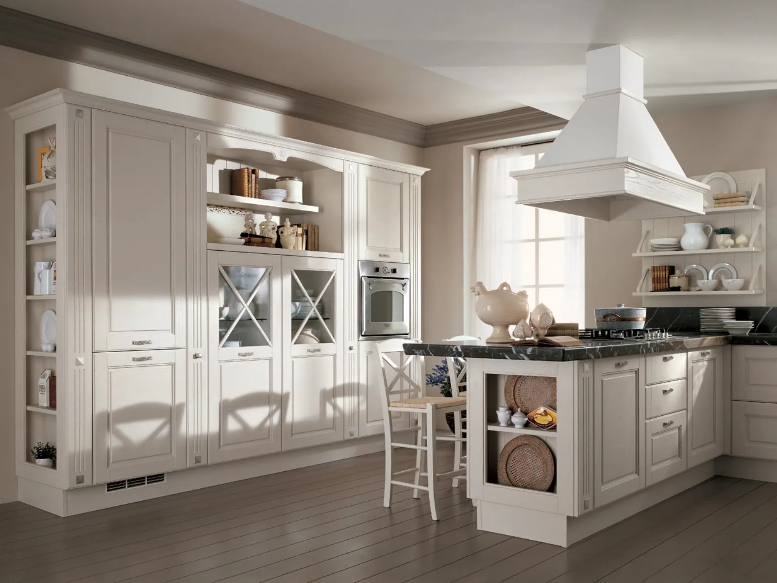 Beyazın Zarafeti: Villa Mutfağında Klasik Dolap Seçenekleri 