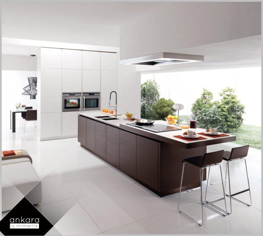 Villa mutfağına yalın dokunuşlar