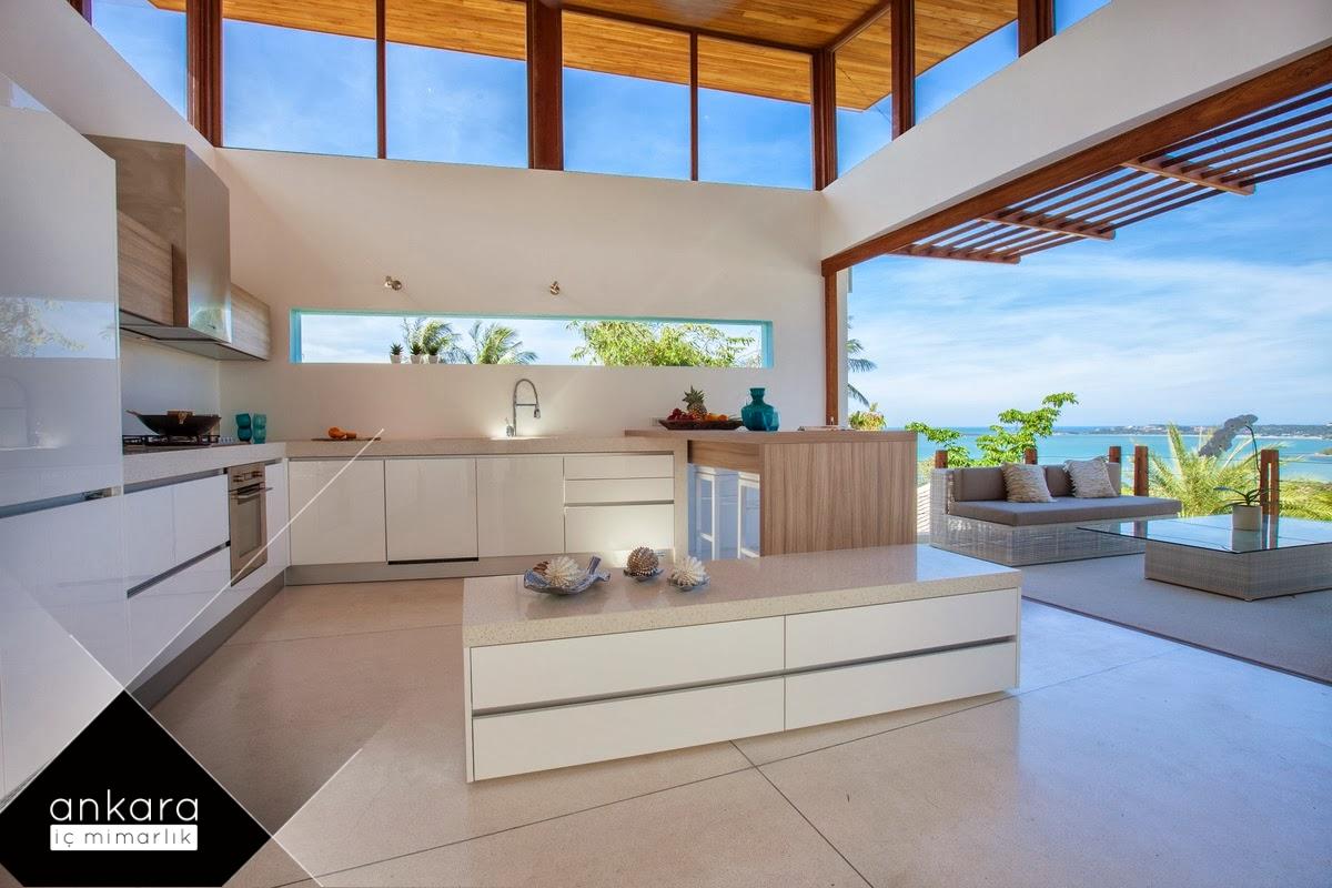 Modern ve Minimalist: Villa Mutfağı Dolaplarında Yalın Çizgiler