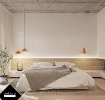 Beyazın Huzuru: Villa Yatak Odası İçin Beyaz Temalı Dekorasyon 