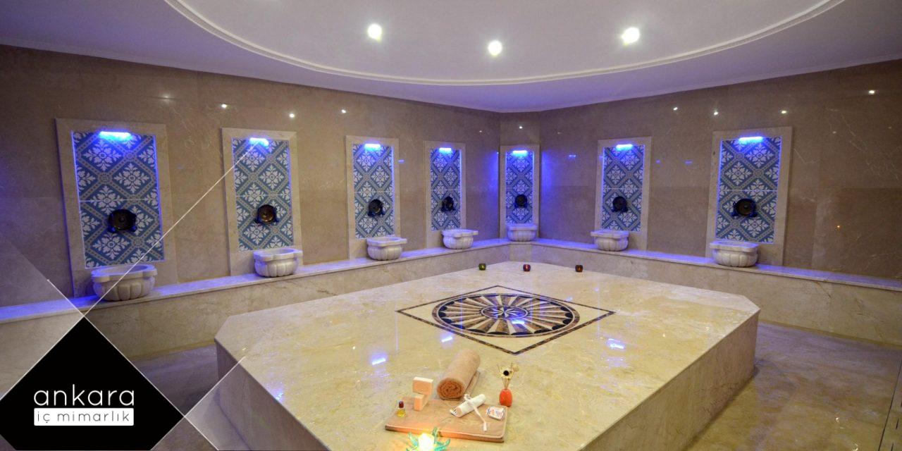 Villa Türk hamamında mozaik ve seramik kullanımı