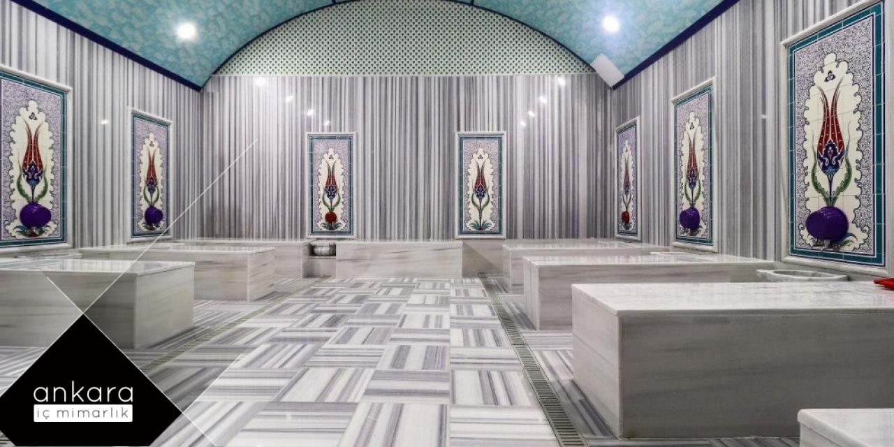 Villa Türk hamamında mozaik ve seramik kullanımı