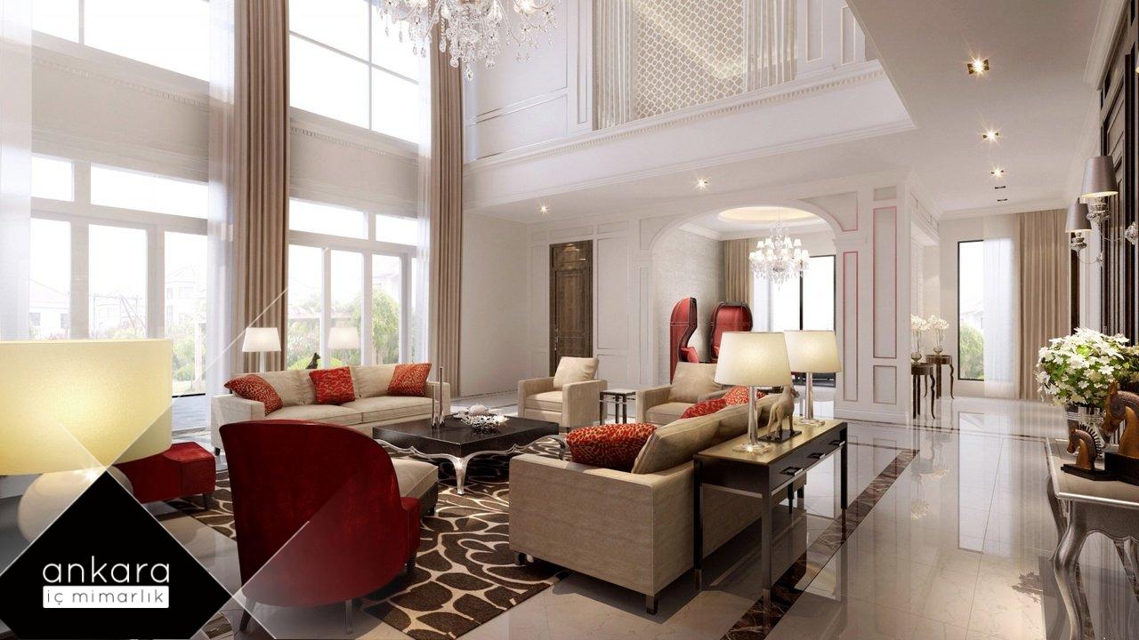 Avangard villa salon dekoratif çözümler