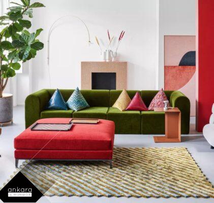 Renkli ve Canlı Villa Salon Dekorasyonu