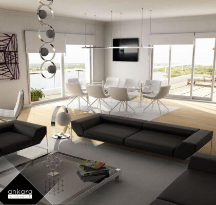 Modern Salon İç Mekan Tasarımları